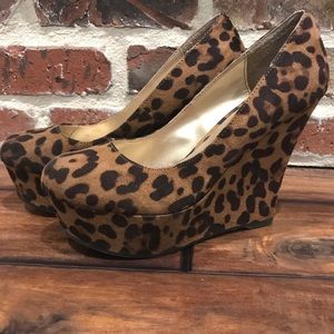 Size 7 1/2 Leopard Wedges